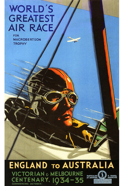 1934 London Melbourne MacRobertson Air Race Poster