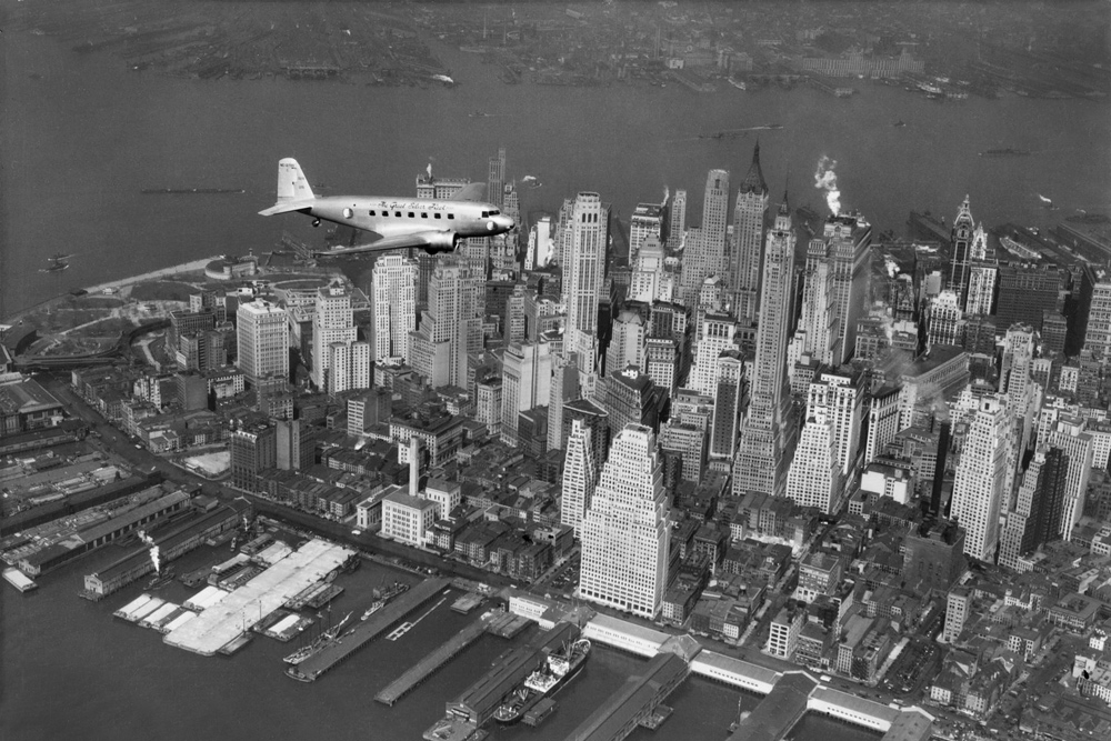 EAL DC-2 over Manhattan