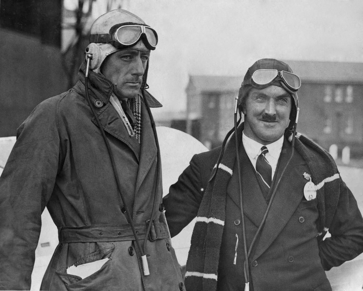  Flying Officer Harold Gilman and amateur pilot James Baines at Mildenhall. Tragically the pair were killed when their aircraft crashed in Italy  