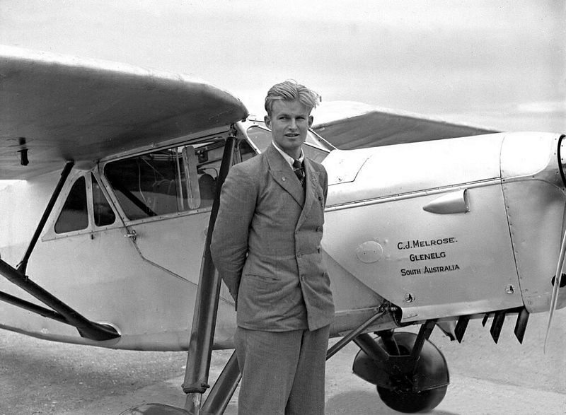  Jimmy Melrose and his de Havilland DH.80 Puss Moth at Mildenhall 