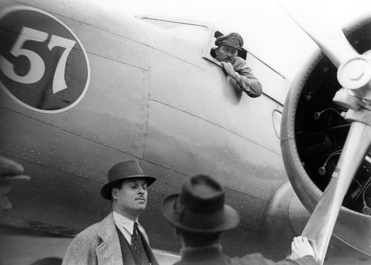  Colonel Roscoe Turner in his Boeing 247D at Mildenhall 