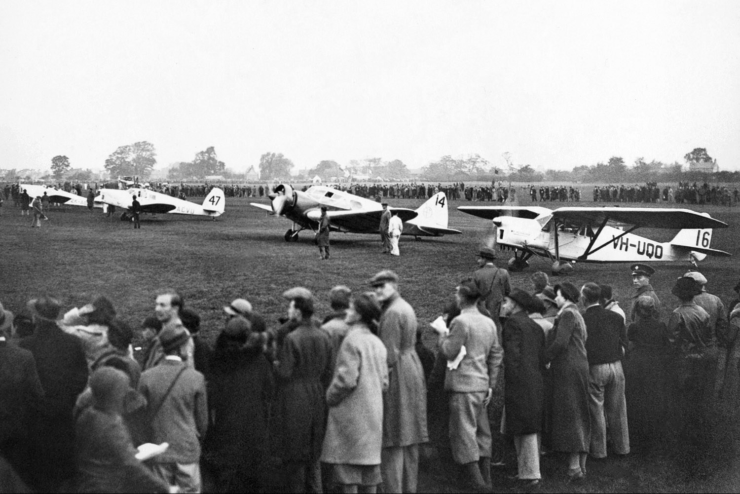  Some of the 60,000 spectators watching the start of the 1934 race at Mildenhall 