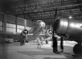  The KLM 'Uiver' DC-2 in the hangar the night before the race start 