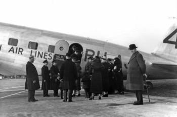  The KLM 'Uiver' DC-2 crew being met by their families and officials in the Netherlands (nederlands foto museum) 