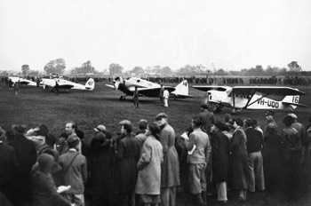  Some of the 50,000 spectators watching the start of the 1934 race at Mildenhall 