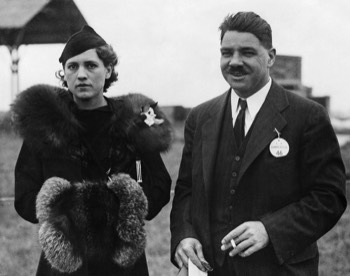  American aviatrix Jacqueline Cochran and her co-pilot Wesley Smith who flew a Granville Bee Gee R-6H 'Q.E.D.' in the race (did not finish) 