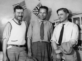  The Boeing 247D crew: Colonel Roscoe Turner, Clyde Pangborn and Reeder Nichols soon after their arrival at Laverton 