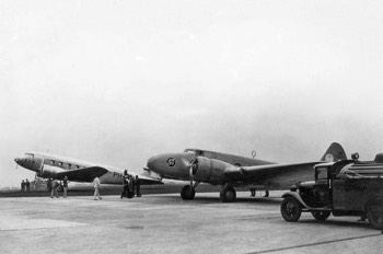  The KLM DC-2 'Uiver' and the Boeing 247D 'Warner Bros Comet'  at Mildenhall 